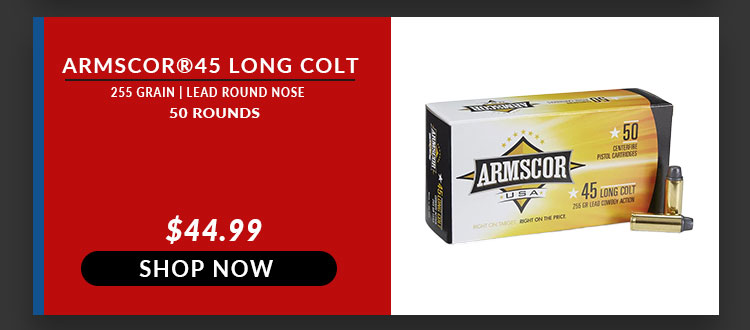 Armscor – 45 Long Colt – Pistol Ammo – 255 Grain – LRN