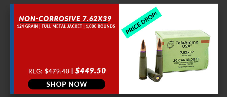 TelaAmmo – 7.62X39 – 7.62×39 – 124 Grain – FMJ