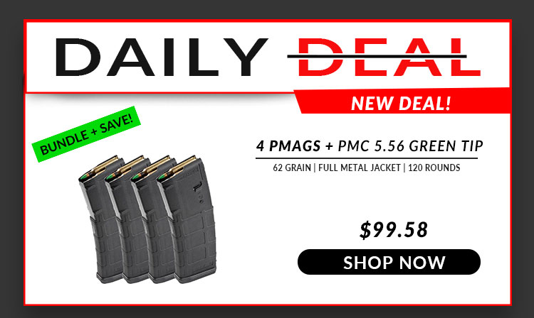 PMC – X-Tac – 5.56x45mm – 62 Grain – FMJ (120 Rounds) + Magpul PMAG M2 – AR15/M4 – Black (4 Mags)