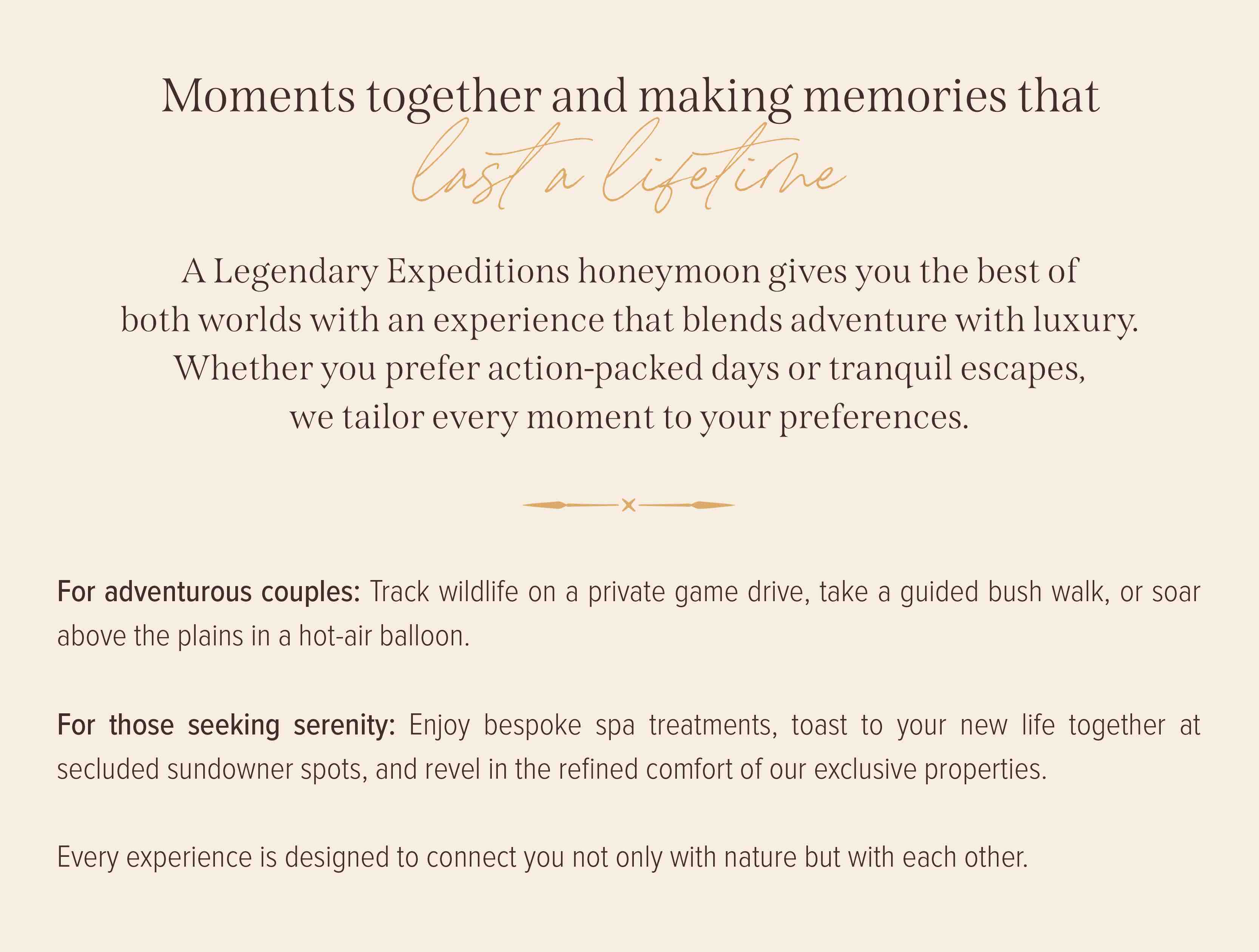 A tailored experience for every couple