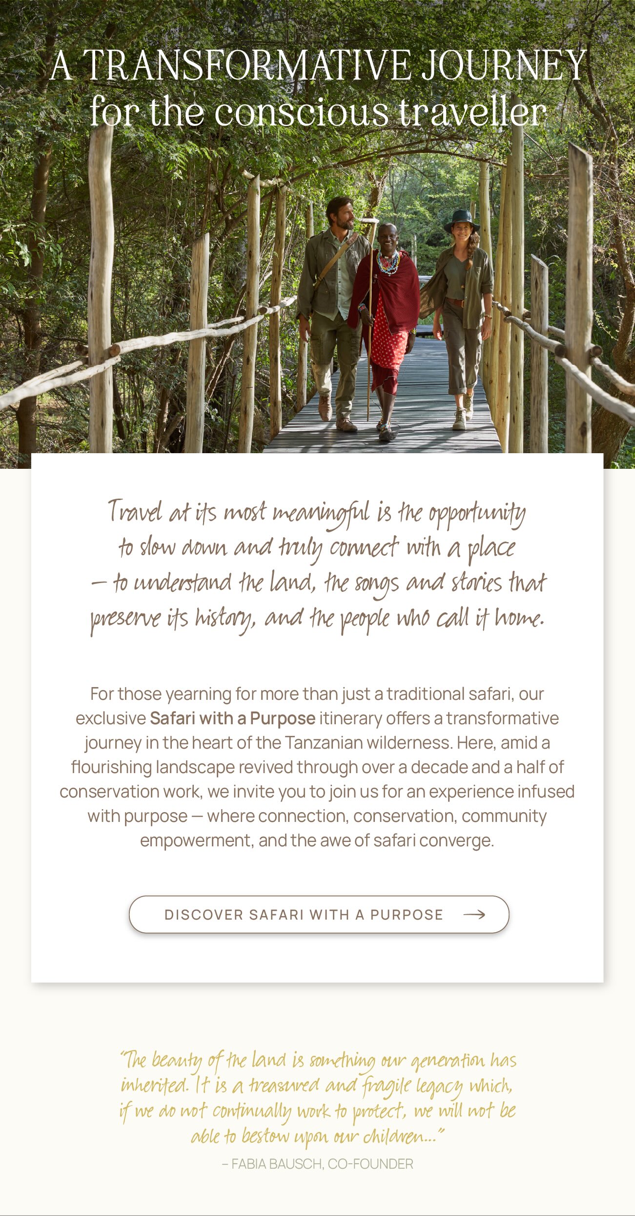 Discover a Safari with a Purpose