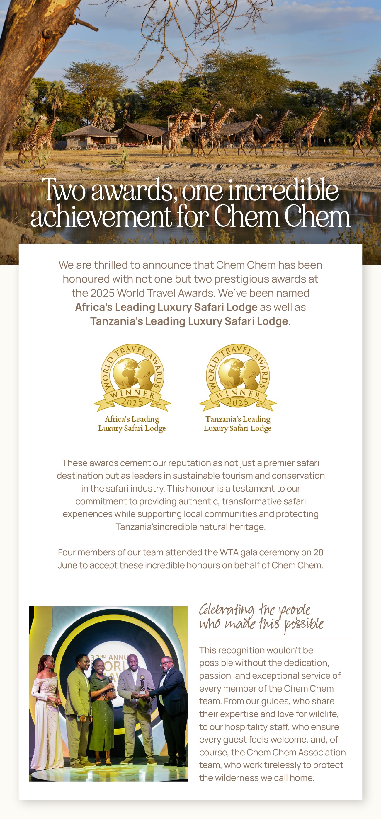 Two awards, one incredible achievement for Chem Chem