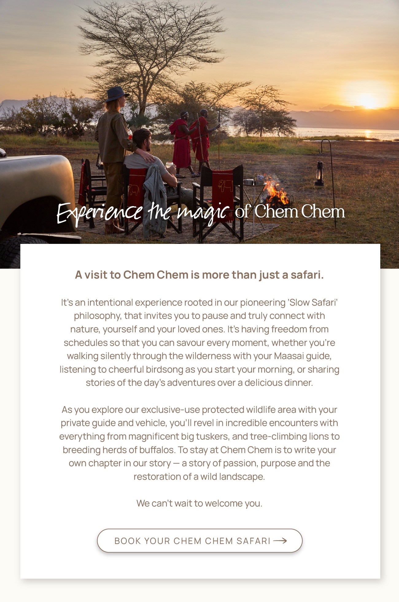 Book your Chem Chem safari