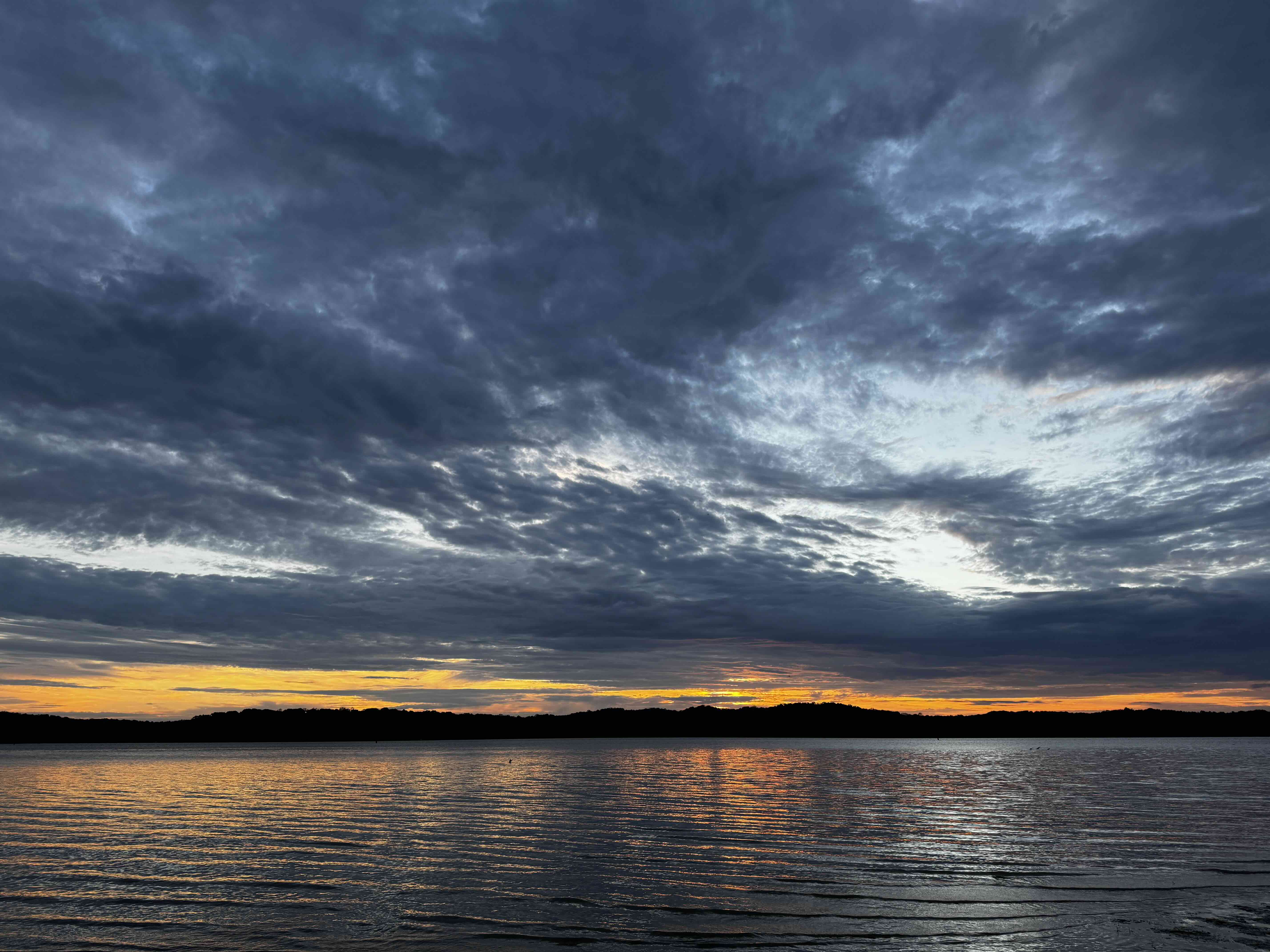 Evening view from our cabin at Lake Barkley